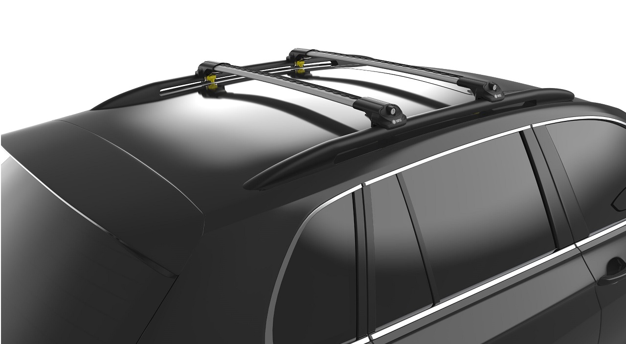 Střešní nosič příčníky Jeep Cherokee (KL) 2014-2023 s podélníky, stříbrné tyče