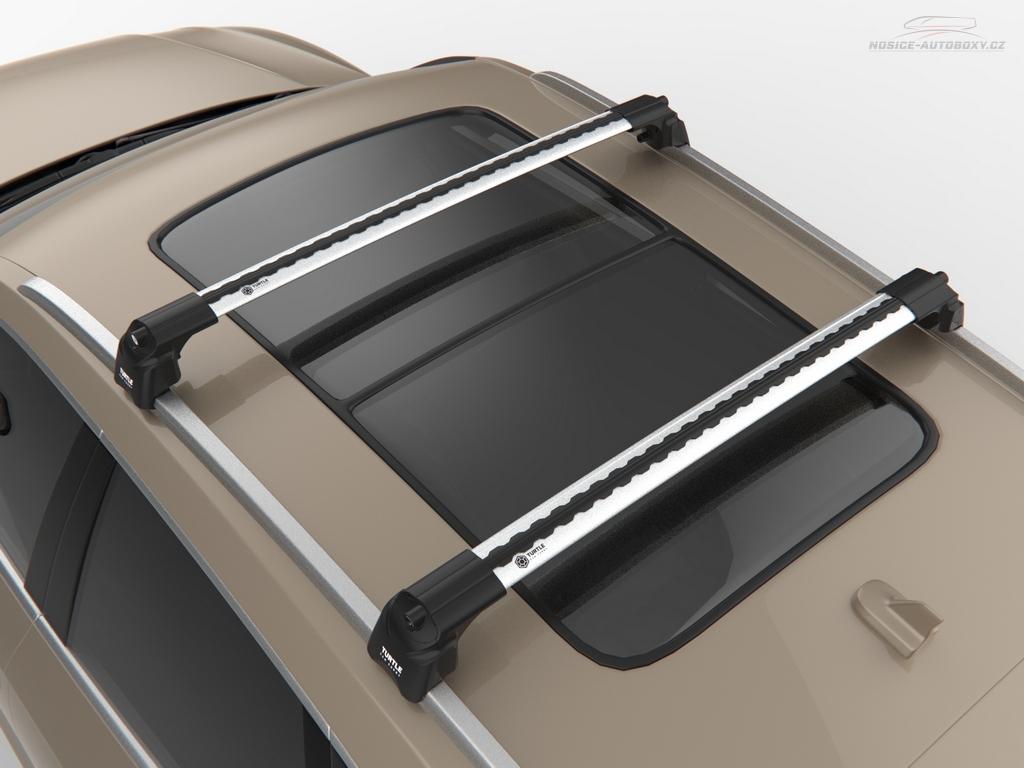 Příčníky Turtle Hyundai ix35 2010-2015 integrované podélníky, stříbrné tyče