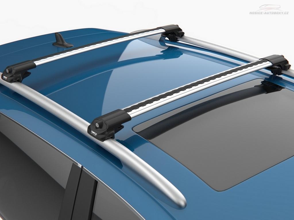Příčníky Turtle Nissan Qashqai J11 2014-2021 s podélníky, stříbrné tyče