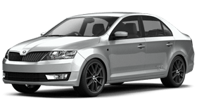 Příčníky Hakr Škoda Rapid sedan 2012-2020 holá střecha, alu tyče stříbrné