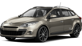 Příčníky Hakr Renault Megane kombi 2009-2016 s podélníky, alu tyče stříbrné