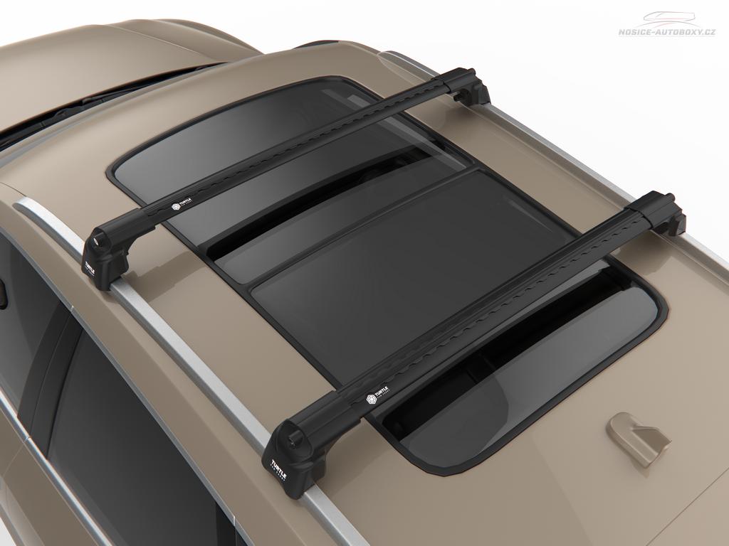 Střešní nosič příčníky Turtle Opel Antara 2007-2015 s podélníky, černé tyče