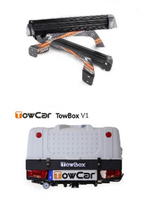 Přepravní box na tažné zařízení Aragon TowBox V1 šedý + nosič lyží